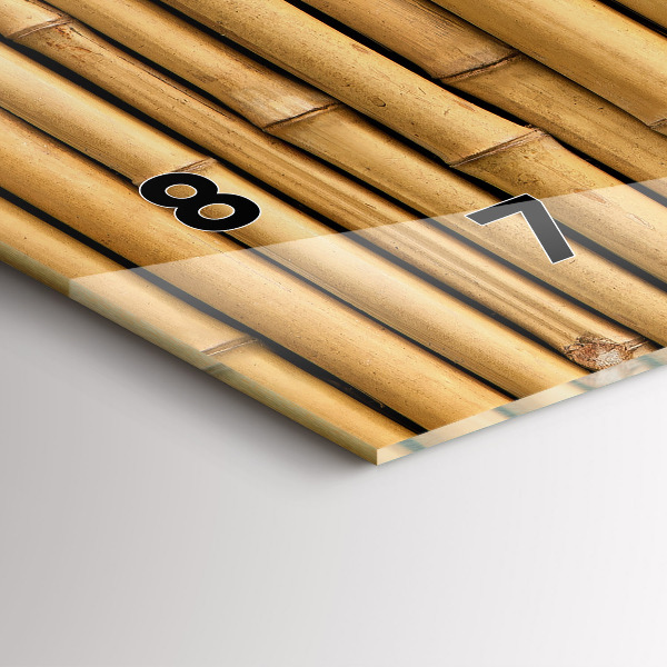 Horizontal wall clock Bamboo sticks