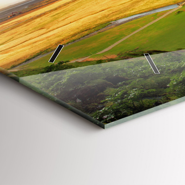 Horizontal wall clock Waterfall in Iceland