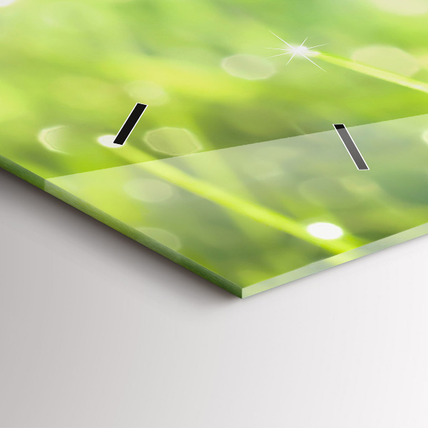 Horizontal wall clock Green grass