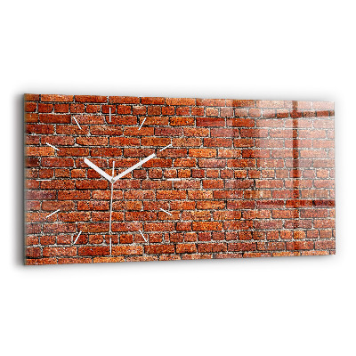 Horizontal wall clock Old brick wall