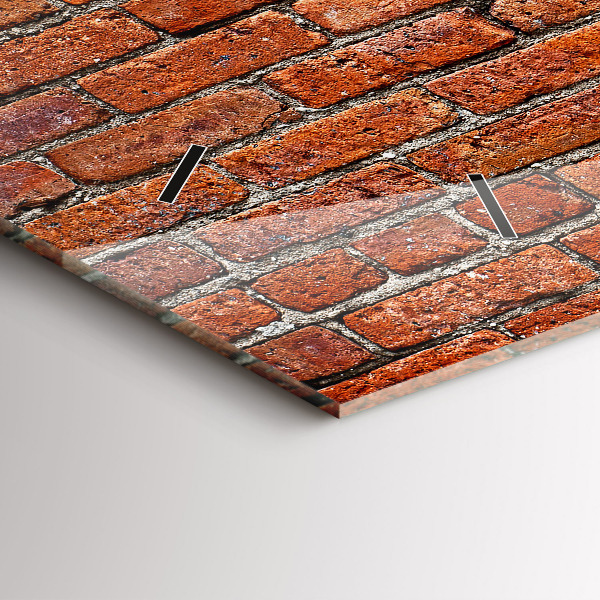 Horizontal wall clock Old brick wall