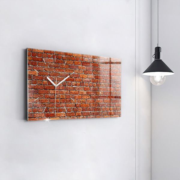 Horizontal wall clock Old brick wall