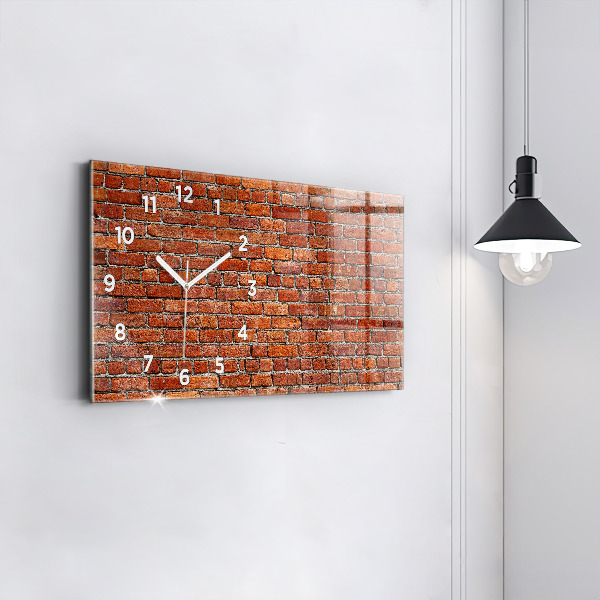 Horizontal wall clock Old brick wall