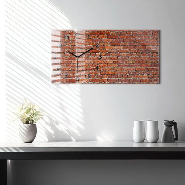 Horizontal wall clock Old brick wall