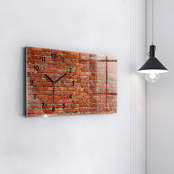 Horizontal wall clock Old brick wall