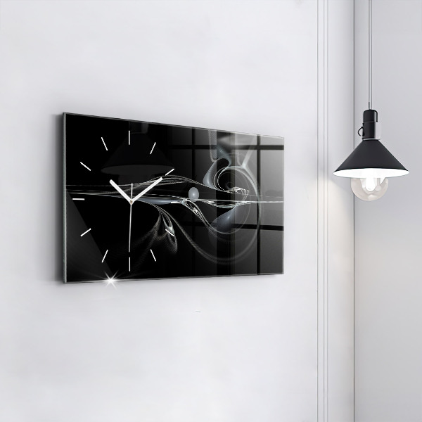 Horizontal wall clock Abstract smoke