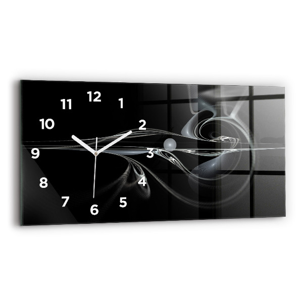 Horizontal wall clock Abstract smoke