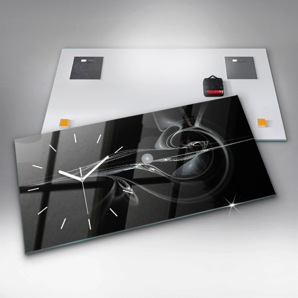 Horizontal wall clock Abstract smoke