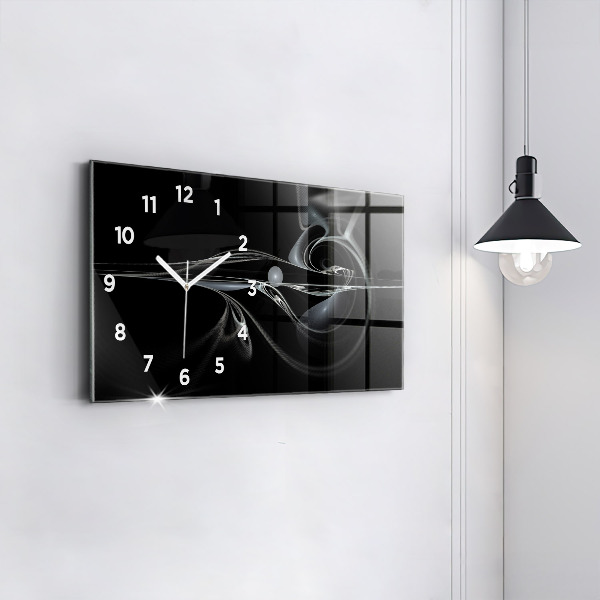 Horizontal wall clock Abstract smoke