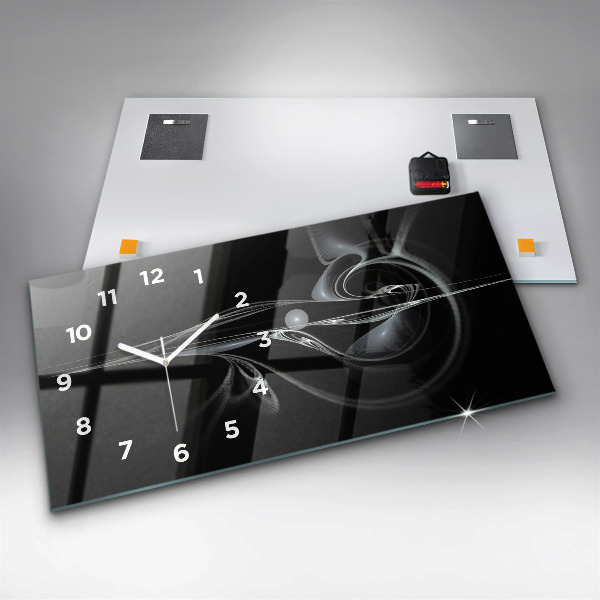Horizontal wall clock Abstract smoke