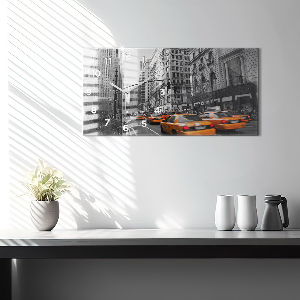 Horizontal wall clock Manhattan and Taxis
