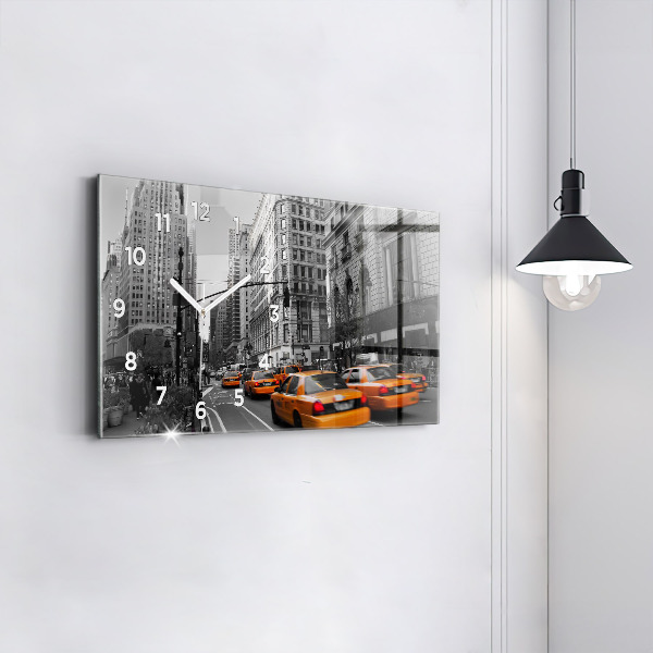 Horizontal wall clock Manhattan and Taxis