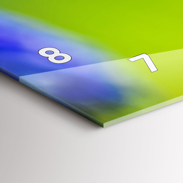 Horizontal wall clock Blue flowers