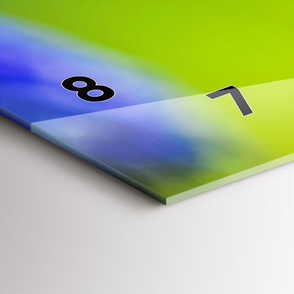 Horizontal wall clock Blue flowers