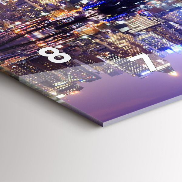 Horizontal wall clock New York at night