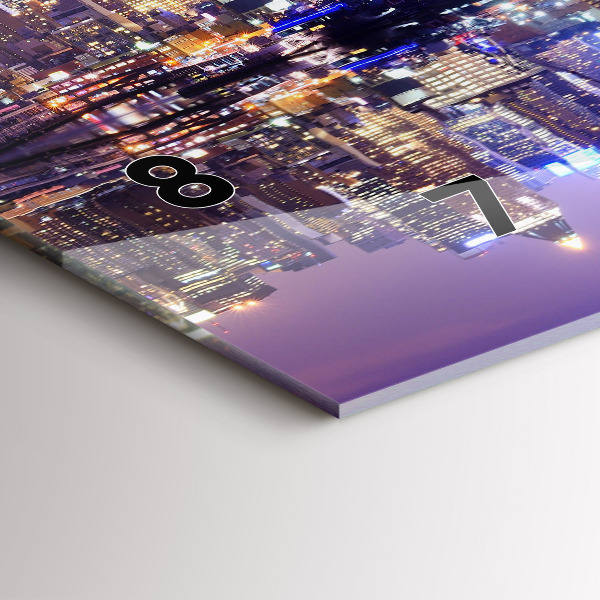 Horizontal wall clock New York at night