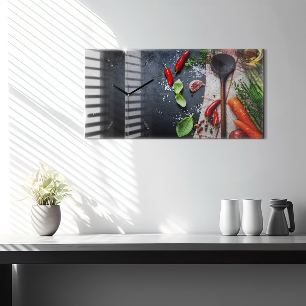 Horizontal wall clock Vegetables
