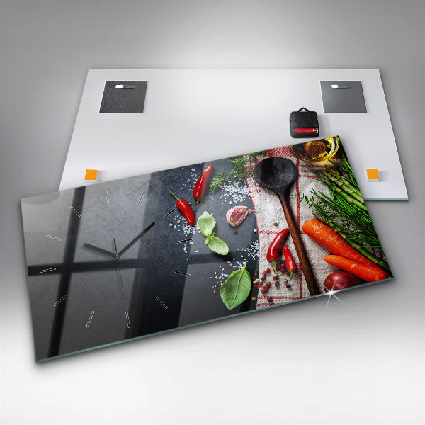 Horizontal wall clock Vegetables