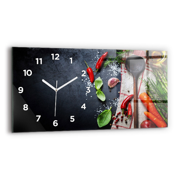 Horizontal wall clock Vegetables