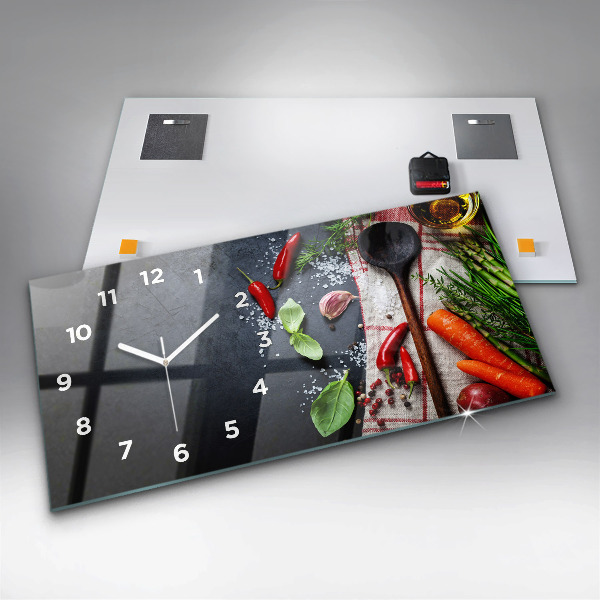 Horizontal wall clock Vegetables