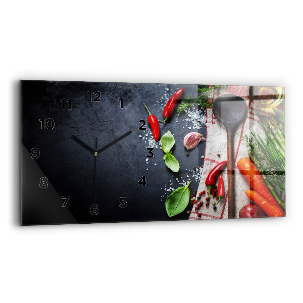 Horizontal wall clock Vegetables