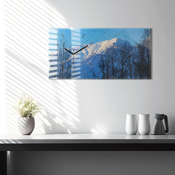 Horizontal wall clock Mountain view