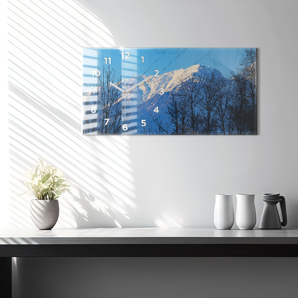 Horizontal wall clock Mountain view