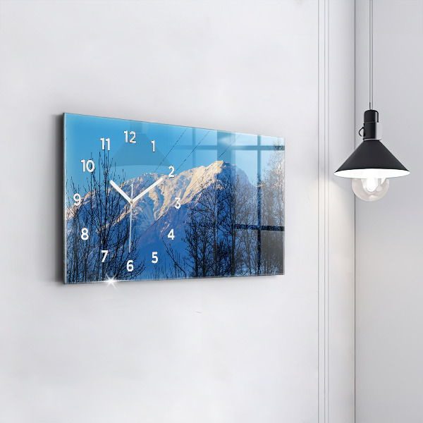 Horizontal wall clock Mountain view