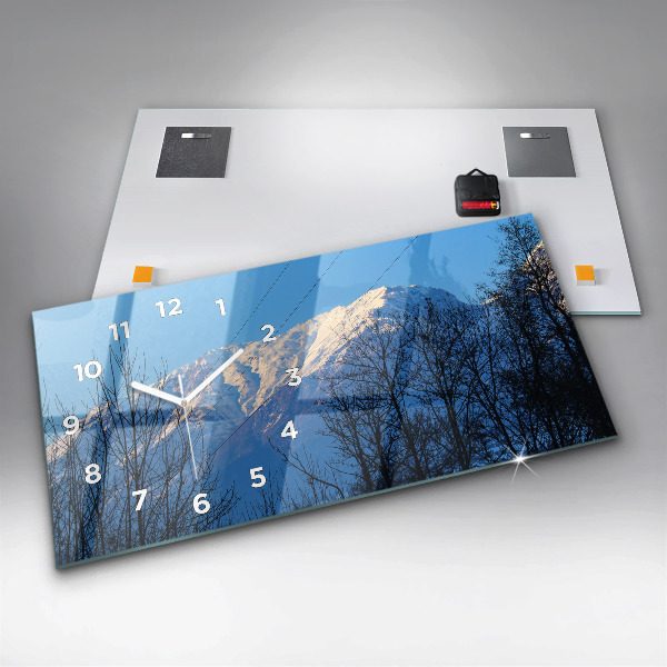 Horizontal wall clock Mountain view