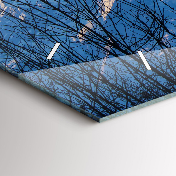 Horizontal wall clock Mountain view