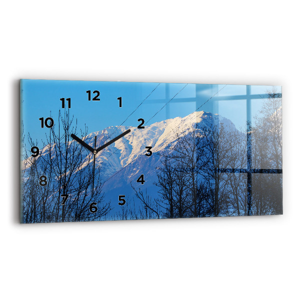 Horizontal wall clock Mountain view