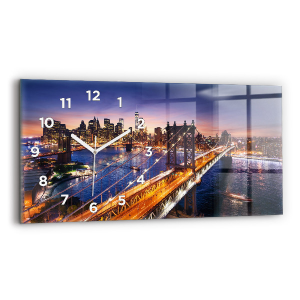 Horizontal wall clock New York and the sunset