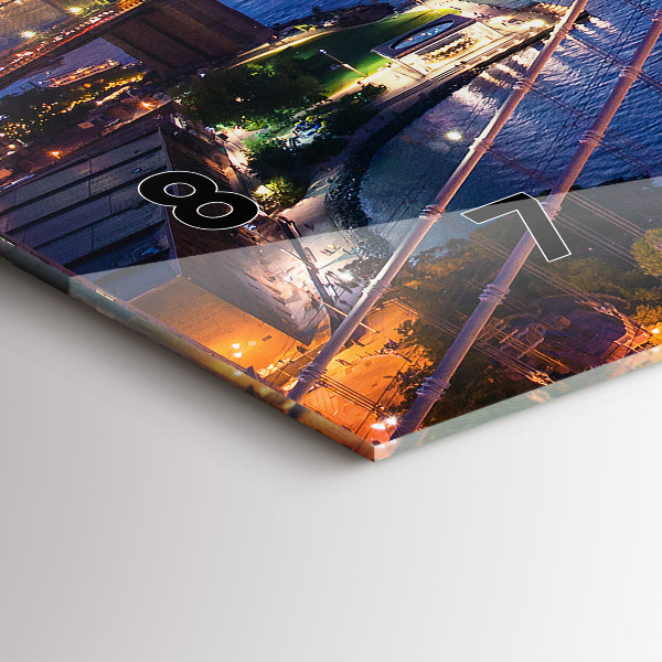 Horizontal wall clock New York and the sunset