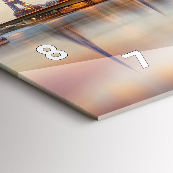 Horizontal wall clock Panorama with the Eiffel Tower