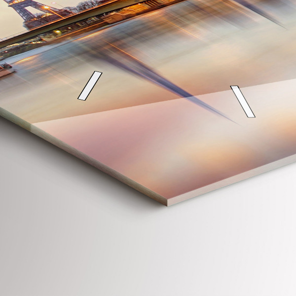 Horizontal wall clock Panorama with the Eiffel Tower