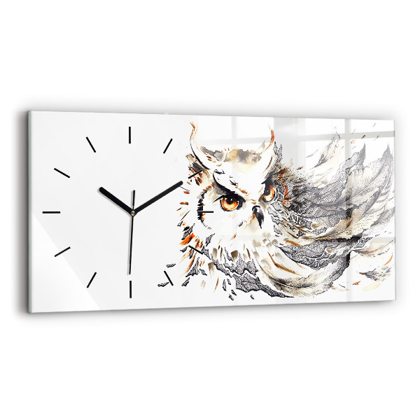 Horizontal wall clock Owl symbol of wisdom