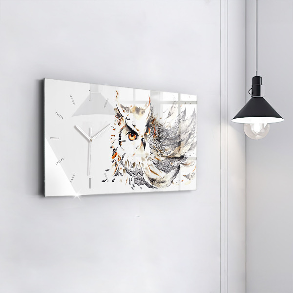 Horizontal wall clock Owl symbol of wisdom