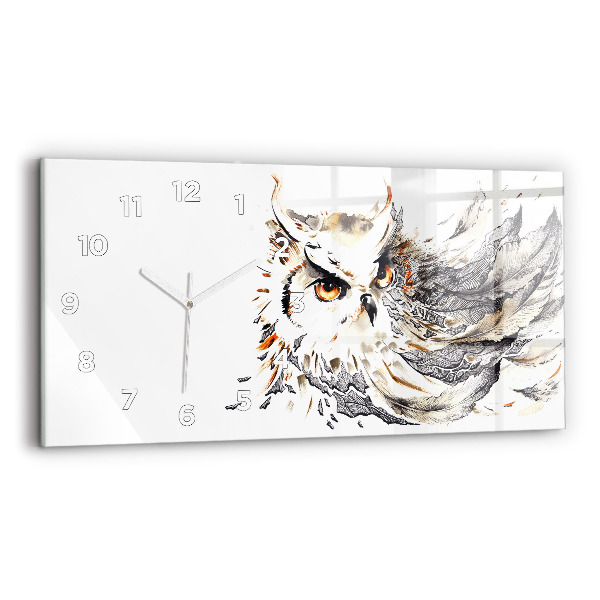 Horizontal wall clock Owl symbol of wisdom