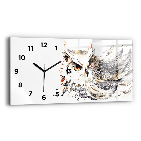 Horizontal wall clock Owl symbol of wisdom