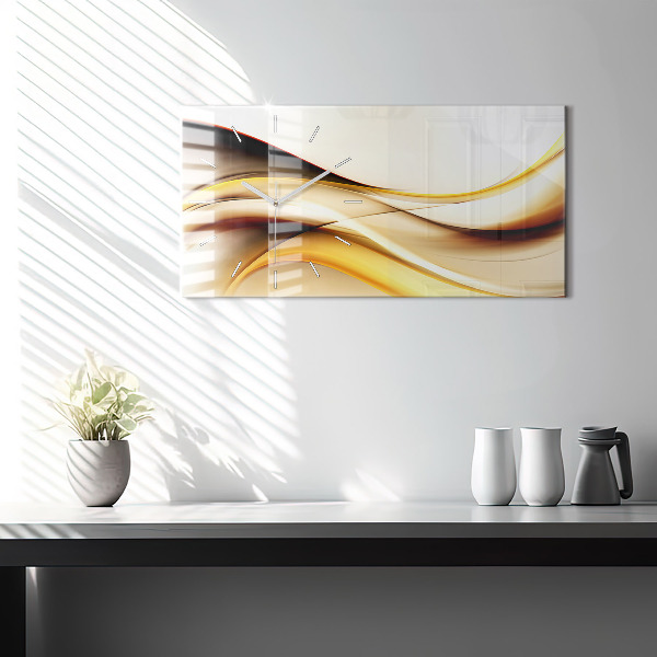 Horizontal wall clock Abstract wave