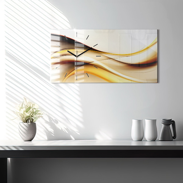 Horizontal wall clock Abstract wave