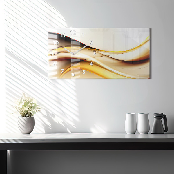 Horizontal wall clock Abstract wave