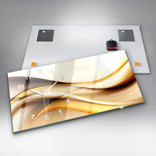 Horizontal wall clock Abstract wave