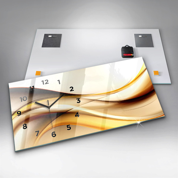 Horizontal wall clock Abstract wave