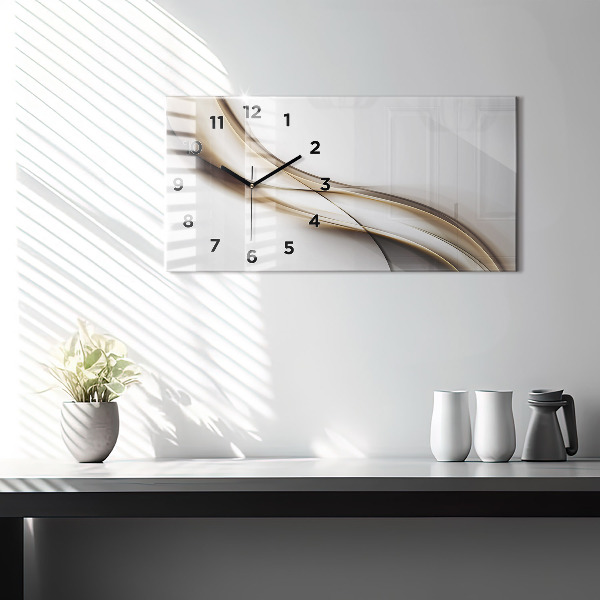 Horizontal wall clock Abstract lines