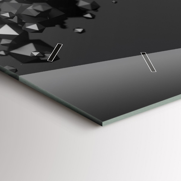 Horizontal wall clock Black abstraction