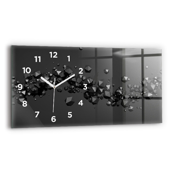 Horizontal wall clock Black abstraction