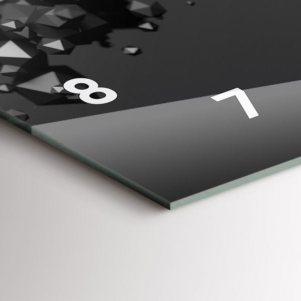 Horizontal wall clock Black abstraction