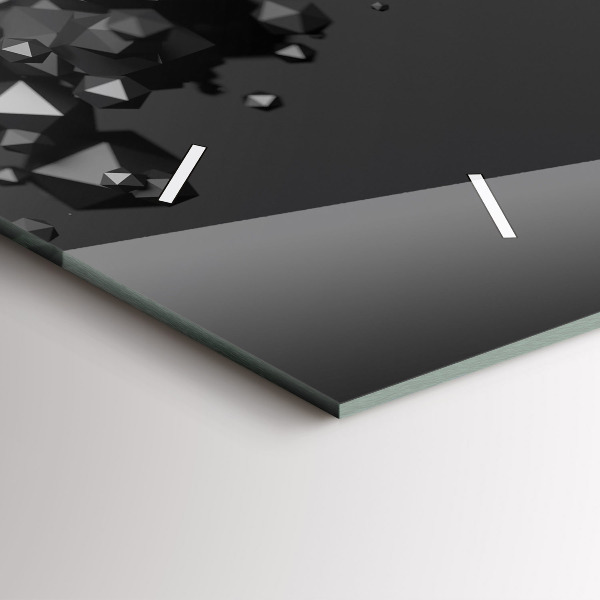 Horizontal wall clock Black abstraction