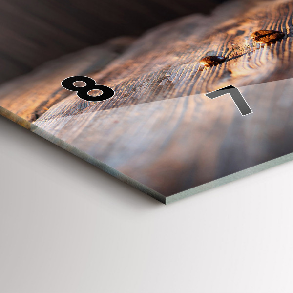 Horizontal wall clock A cup of coffee